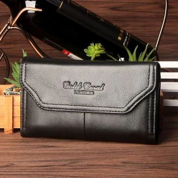

GOLD CORAL Genuine Leather Waist Bag Men Phone Case Belt Bag Male Waist Packs 5.5-6 inch Phone Pouch Bags Travel Fanny Pack