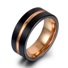 8 мм кольца из карбида вольфрама кольцо из вольфрама модное Черное и розовое золото Спортивное кольцо для мужчин