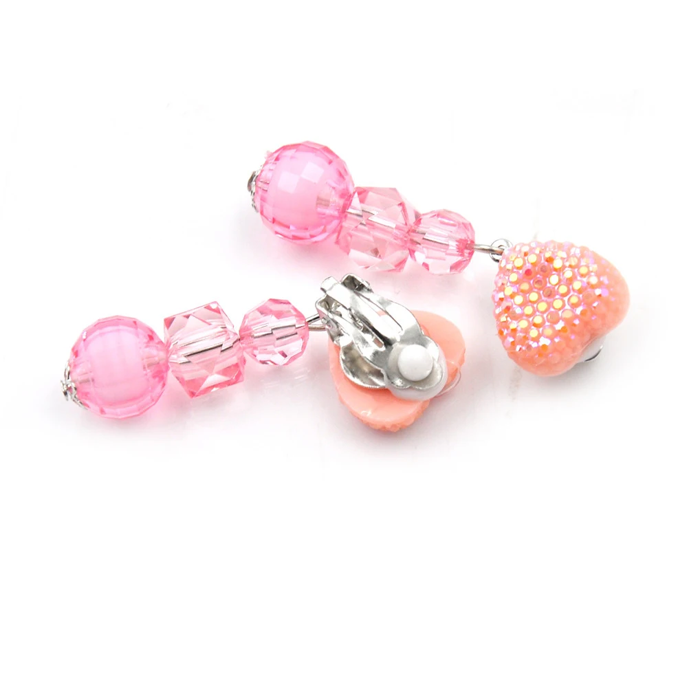 Cute Children Crystal Jewelry Baby Girl Earrings Kids Ear Clip gifts no Piercing Earrings