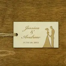 На заказ гравированная пара деревянная свадьба спасибо подарок услуга Висячие бирки помолвка прием гостей в доме невесты сувениры пригласительные этикетки