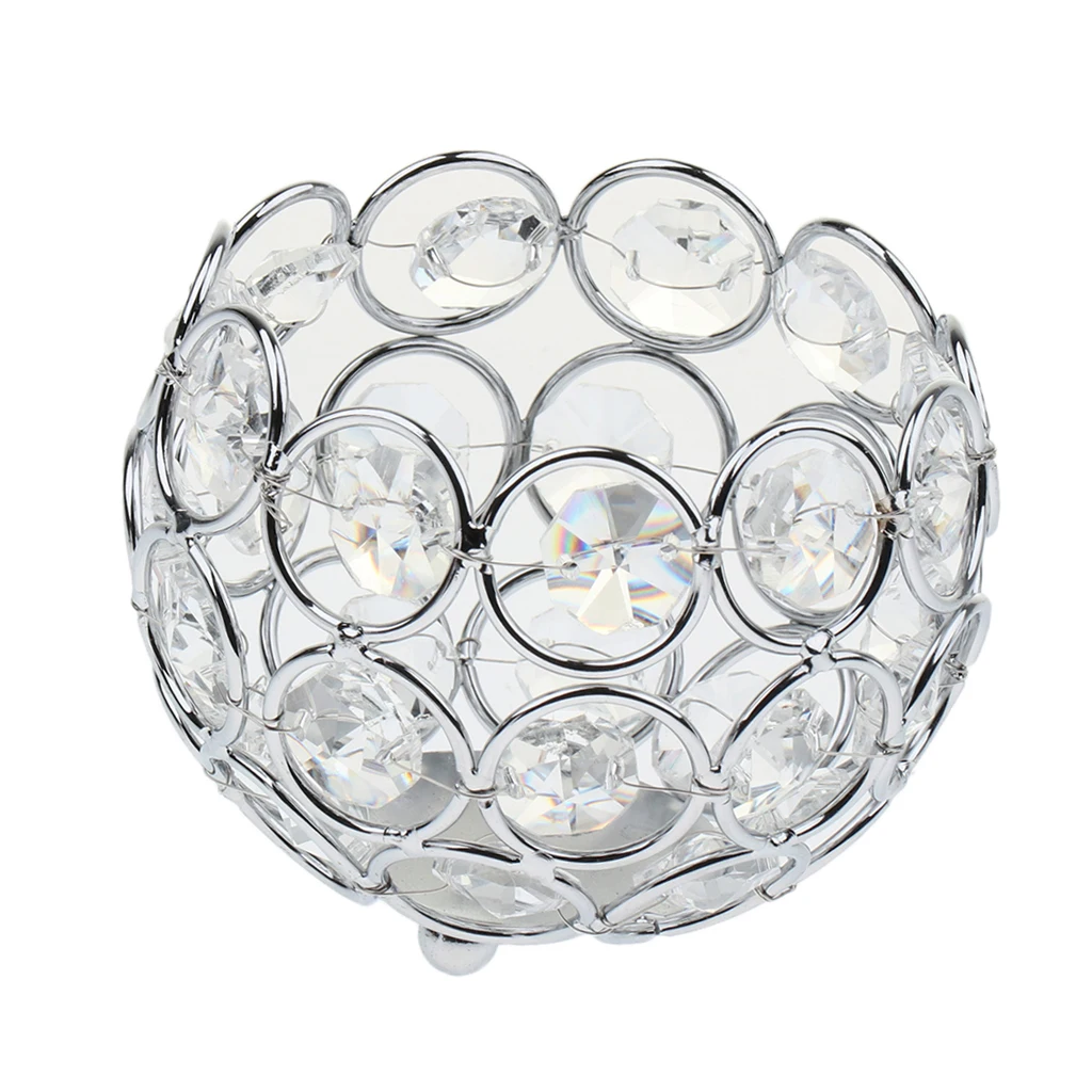 16 Pieces Candle Holder Crystal Ball Candlestick Holiday Party Coffee Cafe Table Decoration Crafts