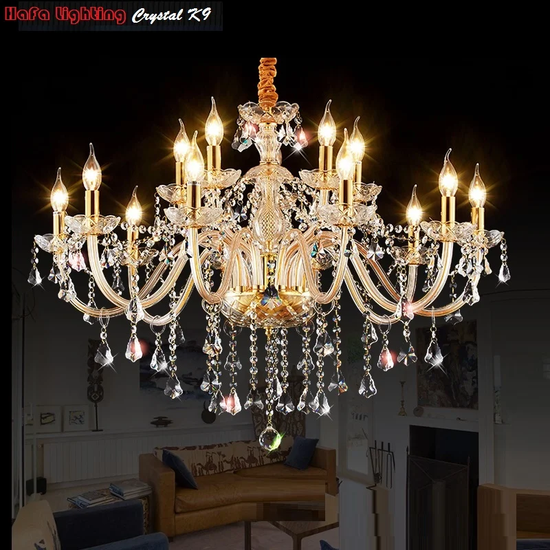 LED  chandelier Lighting Luxury Fashion LED Crystal Chandeliers Light K9 Crystals Lamp Hotel Lighting Room Chandelier light
