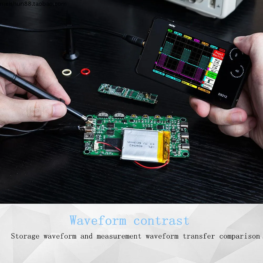 

CCDSO Mini Digital Oscilloscope DS212 DSO212 Nano Portable Thumb Wheel 1MHz 8MB LCD Display Handheld Pocket Osciloscopio