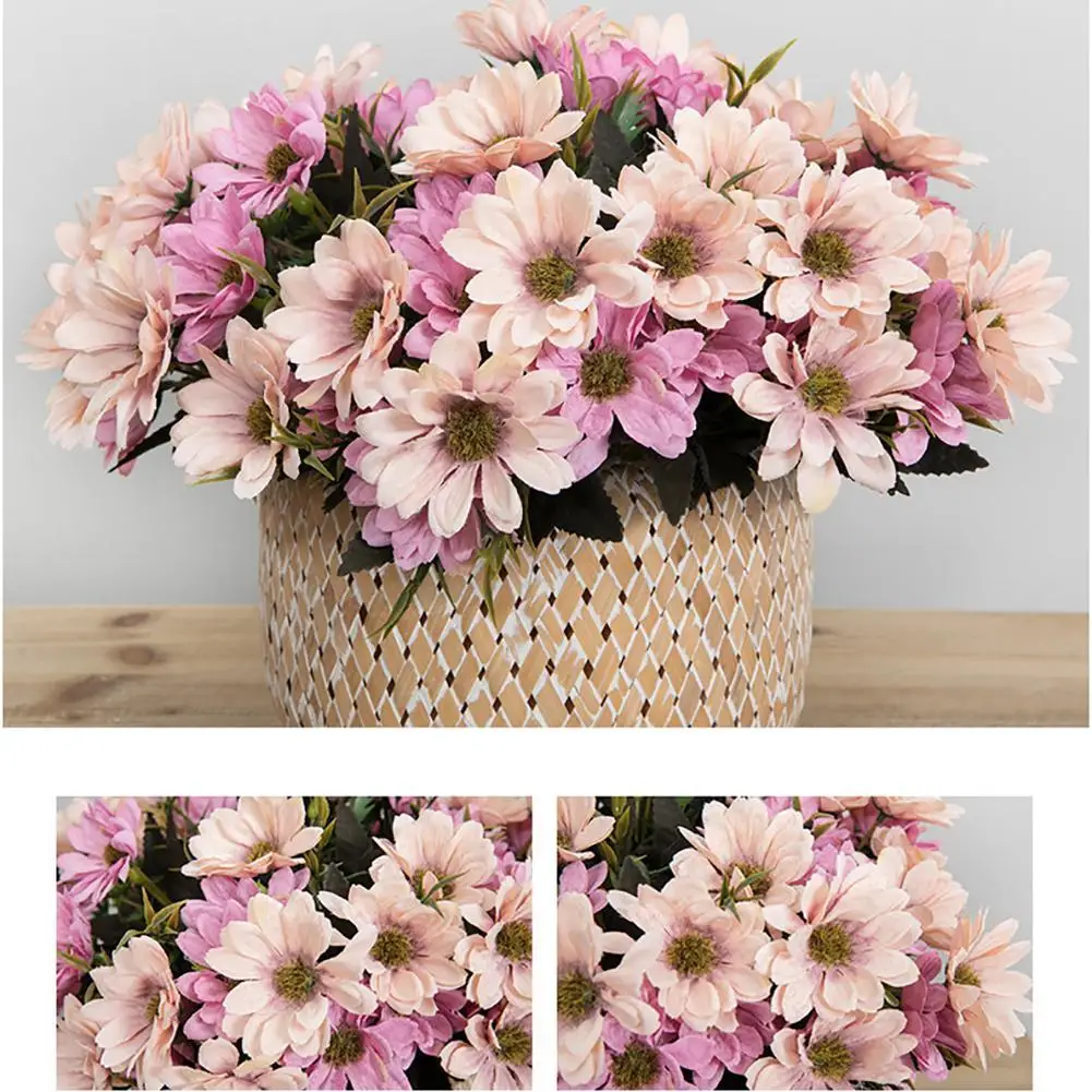 

1 Bouquet Artificial Flowers European Silk Daisy Flower Wedding Favors for Home Garden Wedding Party DIY Decoration 5 Colors
