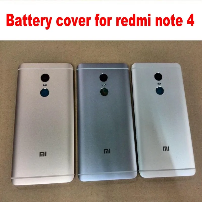 Чехол для аккумулятора Xiaomi Redmi Note 4 Крышка корпуса телефона металл с кнопками