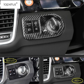 

Lapetus Accessories Fit For Porsche Cayenne 2018 - 2020 ABS Front Head Lights Headlights Switches Button Molding Cover Kit Trim