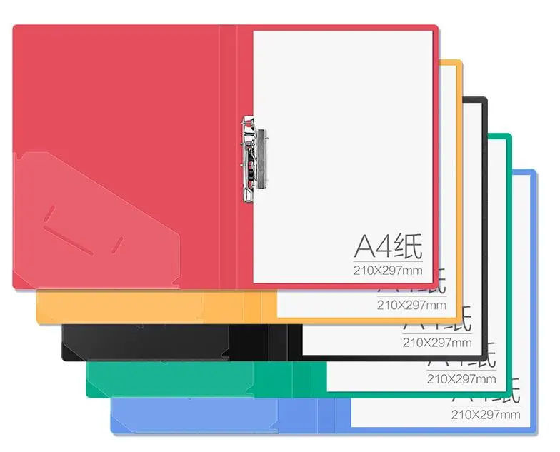 5 шт./компл. PP цветной студенческий зажим для файлов папка для документов бумажный контейнер для наполнения с металлическим зажимом офисные школьные принадлежности