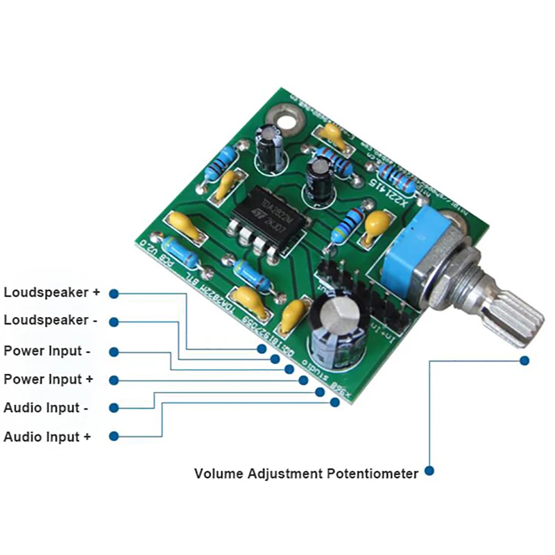 Audio Amplifier Module TDA2822M Mini Mono Board 2W BTL Amplifier Volume Adjustable Single Power 3V 5V 9V
