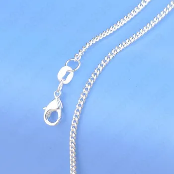 

Hot Sale 1PC 925 Sterling Silver Chain Necklace With Big Discount, 16"-30"Popular Flat Curb Chains Jewelry
