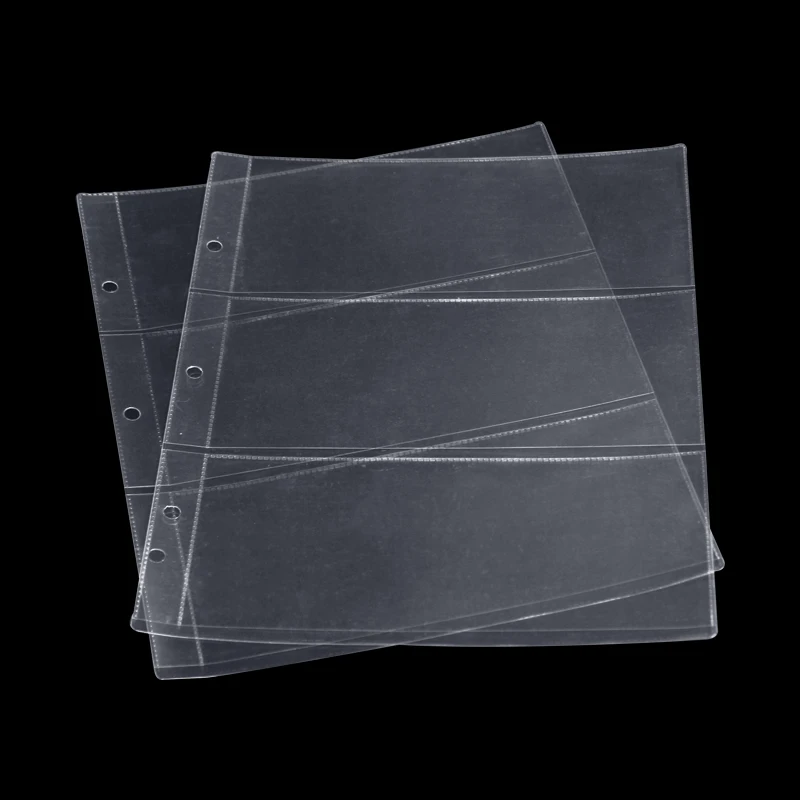 

10Pages/Lot 3 Units/Page Paper Money Album PVC Paper Money Collection Holders Banknotes Paper Money