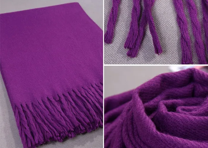 Фиолетовый Большой Длинный Кашемировый Пашмины тянет Европа и Америка зимний женский тёплый платок на шею обернуть многоцветный S300-11