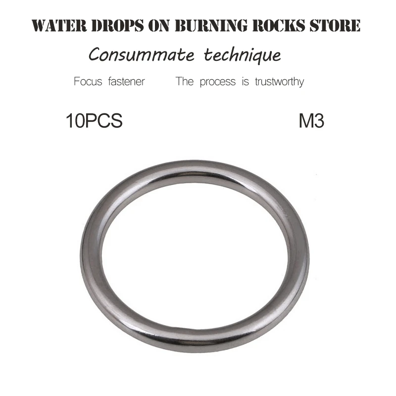 

Free shipping 10Pcs M3*20/25/30/40mm 304 stainless steel indented ring O ring, solid steel ring hammock yoga link ring