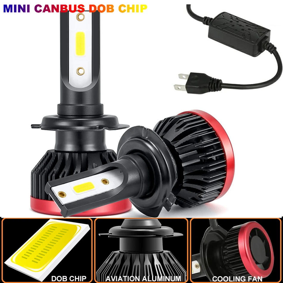 mini canbus turbo h7 bohlam lampu depan led luces untuk lampu mobil otomatis 12v 24v 6000k automotivo farol lampu lampada ampolletas faros