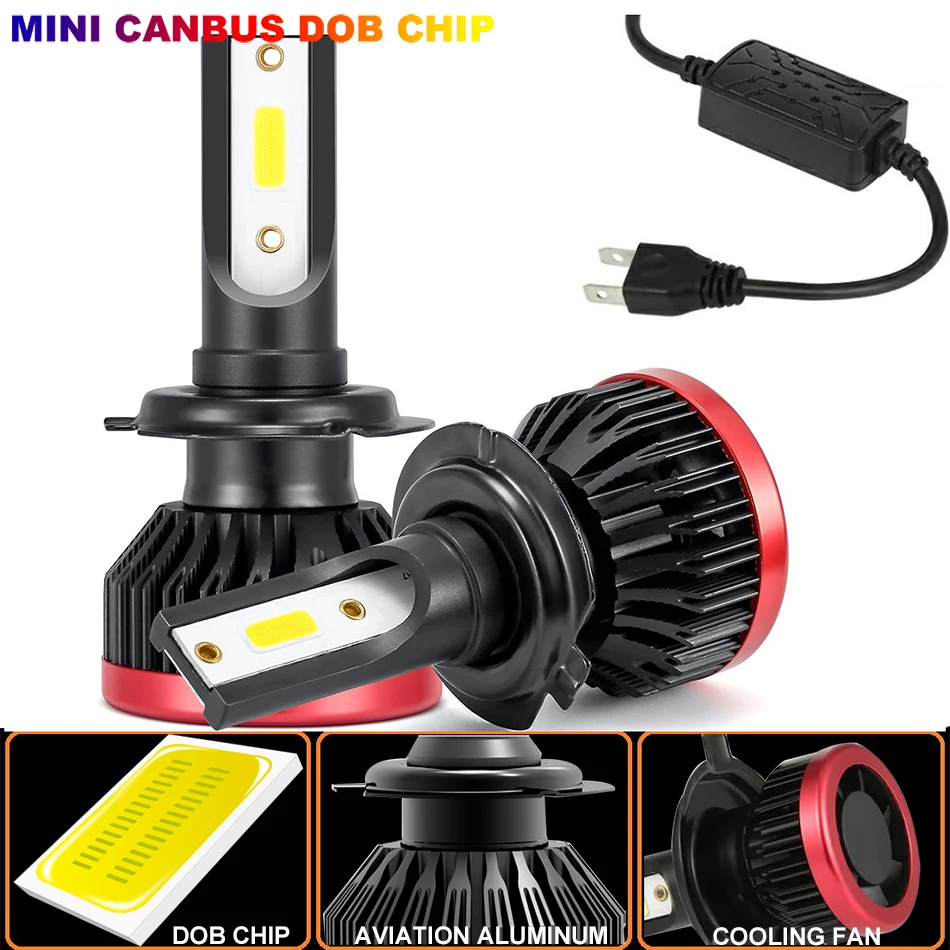 

Mini Canbus Turbo H7 LED Headlight Bulb Luces Para Auto Car Light 12V 24V 6000K Automotivo Farol Lamp Lampada Ampolletas Faros
