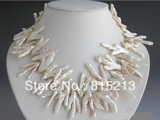 

ddh00363 Rare 18" 30mm white Chicken Foot baroque Freshwater cultured pearl necklace 28% Discount