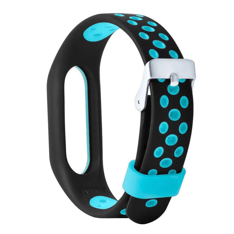 Fashion Silicone Replacement Ventilate Soft Wristband Bracelet Two-Color Wrist Strap Wristband For Xiaomi Mi Band 2 #F30OT30 (8)