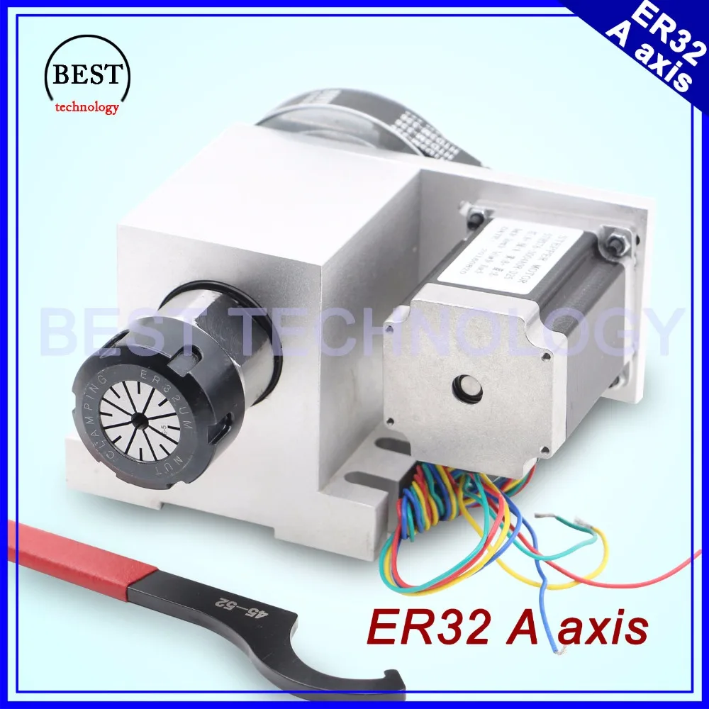 ER32 Chunk 4th Axis CNC делительная головка вращения 6:1 A Axis/A axis комплект для мини-фрезерного станка с ЧПУ деревообрабатывающий гравировальный станок