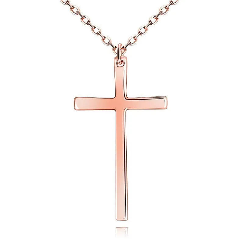 Gold rose cross necklace Clearance