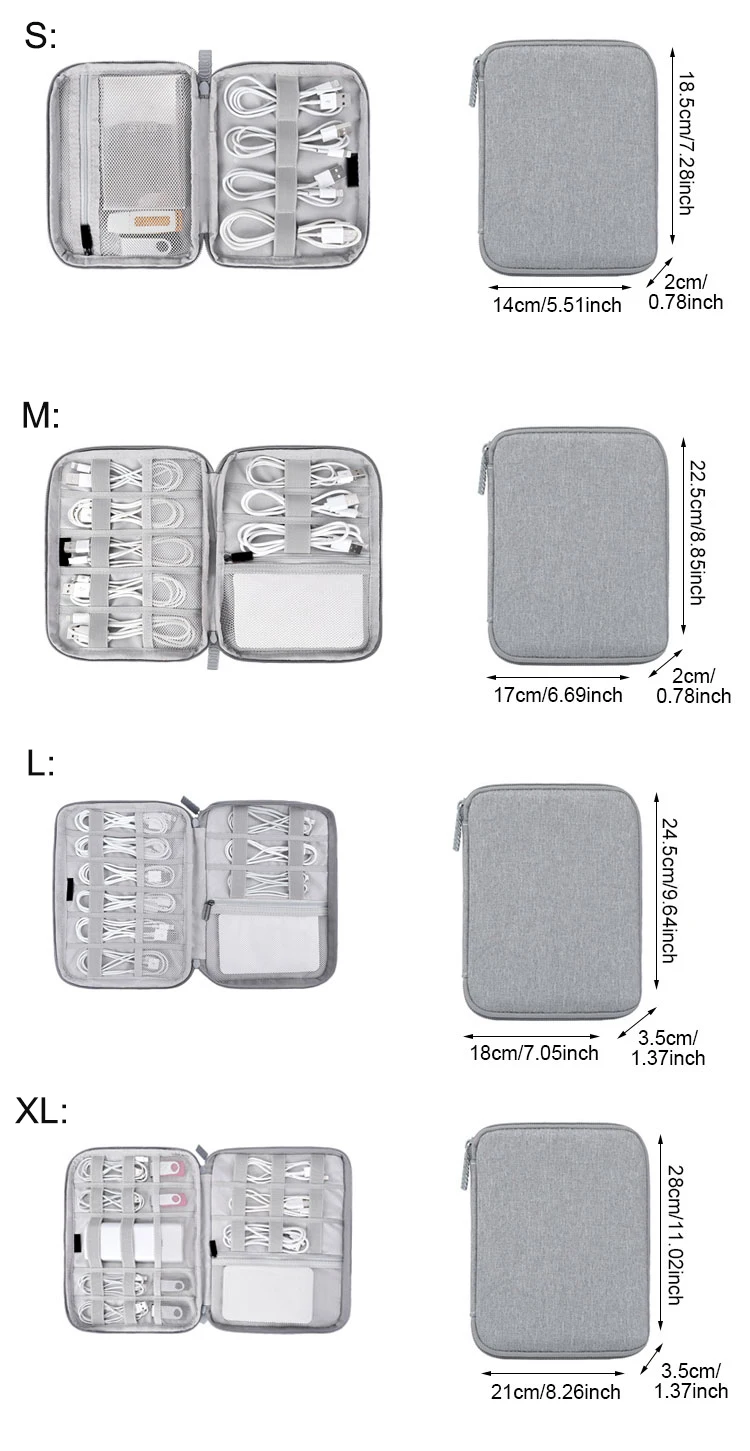 Портативный дорожный кабель гаджет аксессуары электронный цифровой USB зарядное устройство провода наушники Органайзер чехол для путешествий на молнии чехол для хранения