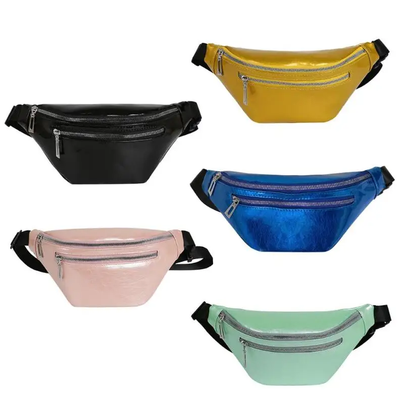 

Women Fanny Pack Zipper Chest Bag PU Leather Crossbody Waist Bags Pouch