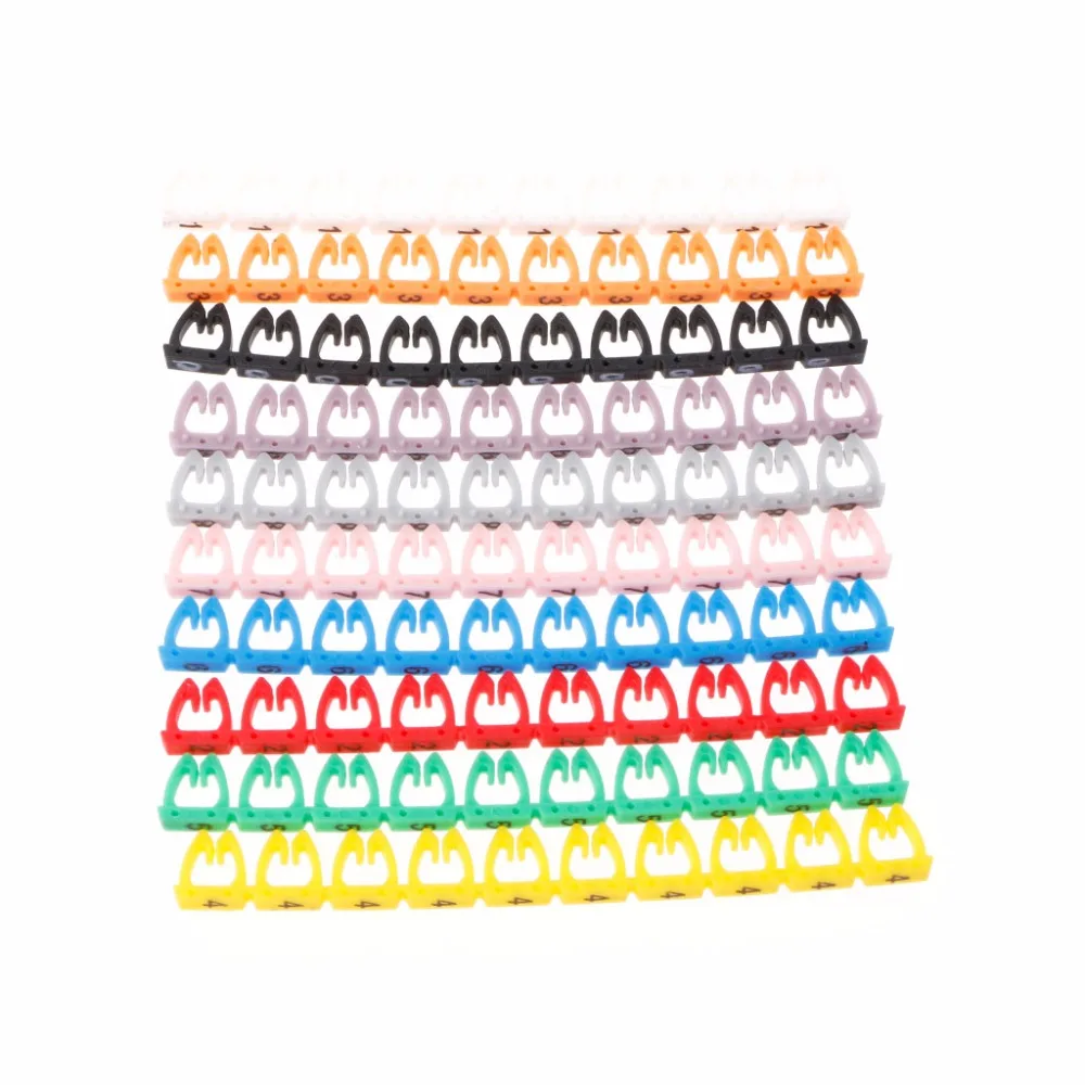 

OPEN-SMART 100Pcs/Set Colorful Numeric Cable Label Mark For RJ45 RJ11 RJ12 Network Cable