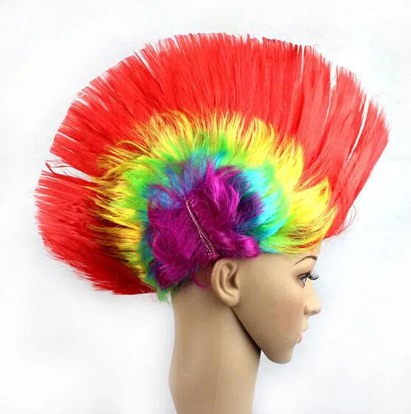 Дешевые Mohawk синтетические волосы модный костюм косплей панк вечерние парики для Хэллоуина парики для вечеринок на Хэллоуин, парик