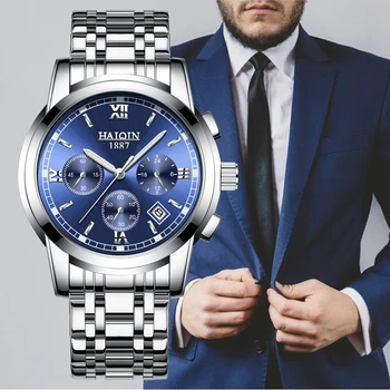 

HAIQIN Watches Men Top Luxury Brand Chronograph Men Sports Watches Waterproof Full Steel Quartz Wrist Watch Relogio Masculino