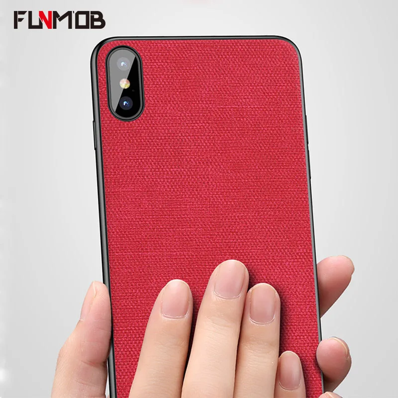 

Ultra-thin Cloth Texture Phone Case Shockproof Soft Silicone Phone Case For iphone X XR XS Max 6 6s 7 8 Plus Back Cover Coque