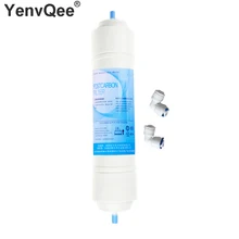 Cartouche de charbon actif avec 2 raccords, filtre à eau de 11 pouces, purificateur d'eau pour Aquarium à osmose inverse