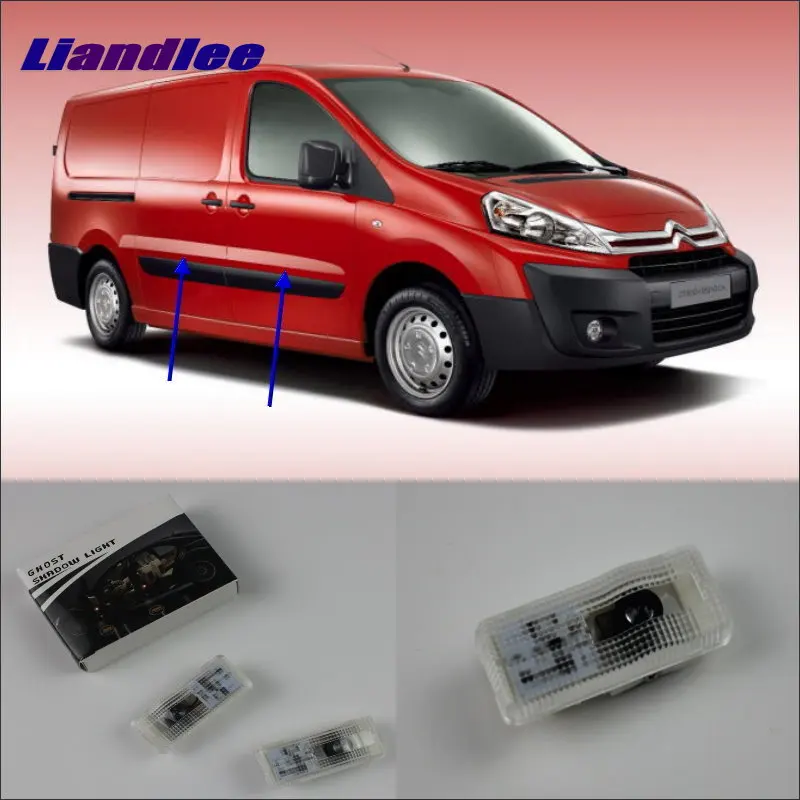 

Liandlee For Citroen Dispatch 1996~2006 Door Ghost Shadow Lights Car Brand Logo Led Projector Welcome Light Courtesy Doors Lamp