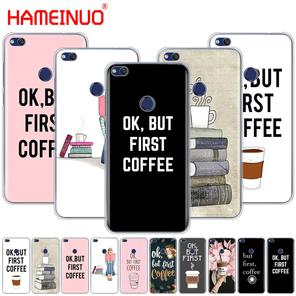 HAMEINUO Ok But First Coffee Чехол-книжка для телефона huawei Ascend P7 P8 P9 P10 P20 lite plus pro G9 G8 G7 2017 |