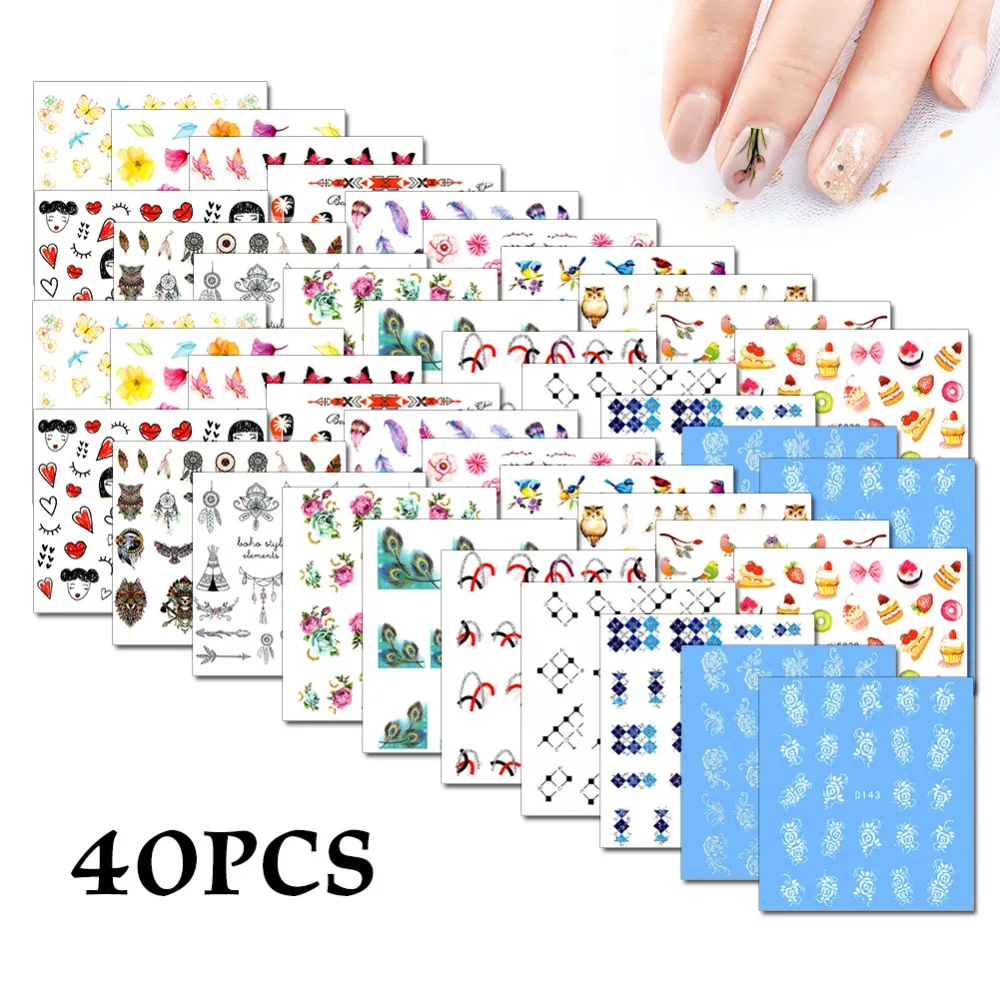 

COSCELIA Nail Sticker Water Wraps Sliders Transfer Stickers Flamingo Manicure Tools For Nail Art Decoration Tools Tip