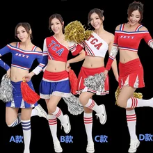 2017 summer High School Girls Cheerleading Costume Sleeveless Cheerleader Uniform Sportwear Lady Halloween Fancy Costume