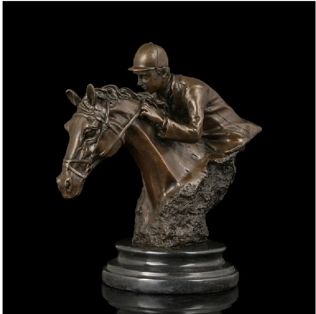 

Arts Crafts Copper Wholesale Price Sports Man Sculpture Bronze Vintage Statuette Study Soft Outfit Souvenir Equestrian Prizes St