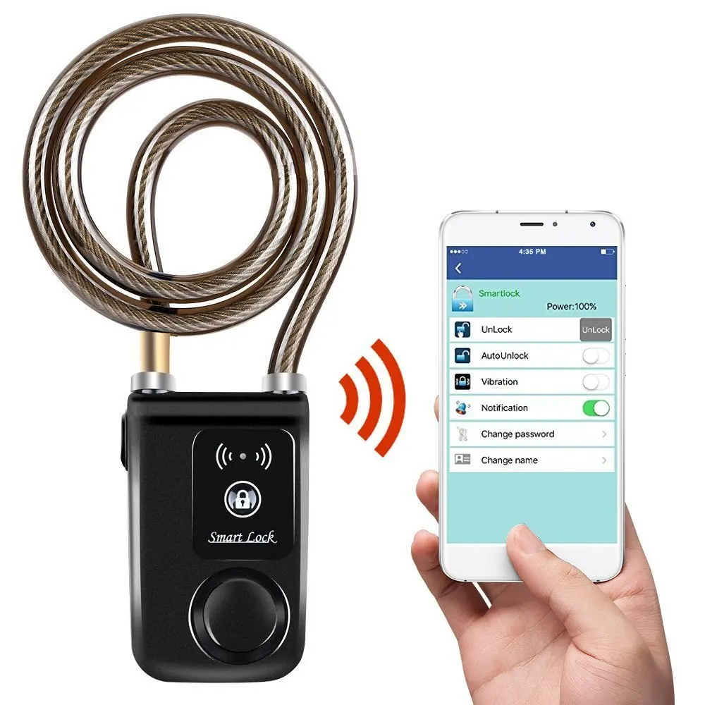 Bluetooth Смарт замок с сигнализацией велосипедный смарт для велосипеда/мотоцикла