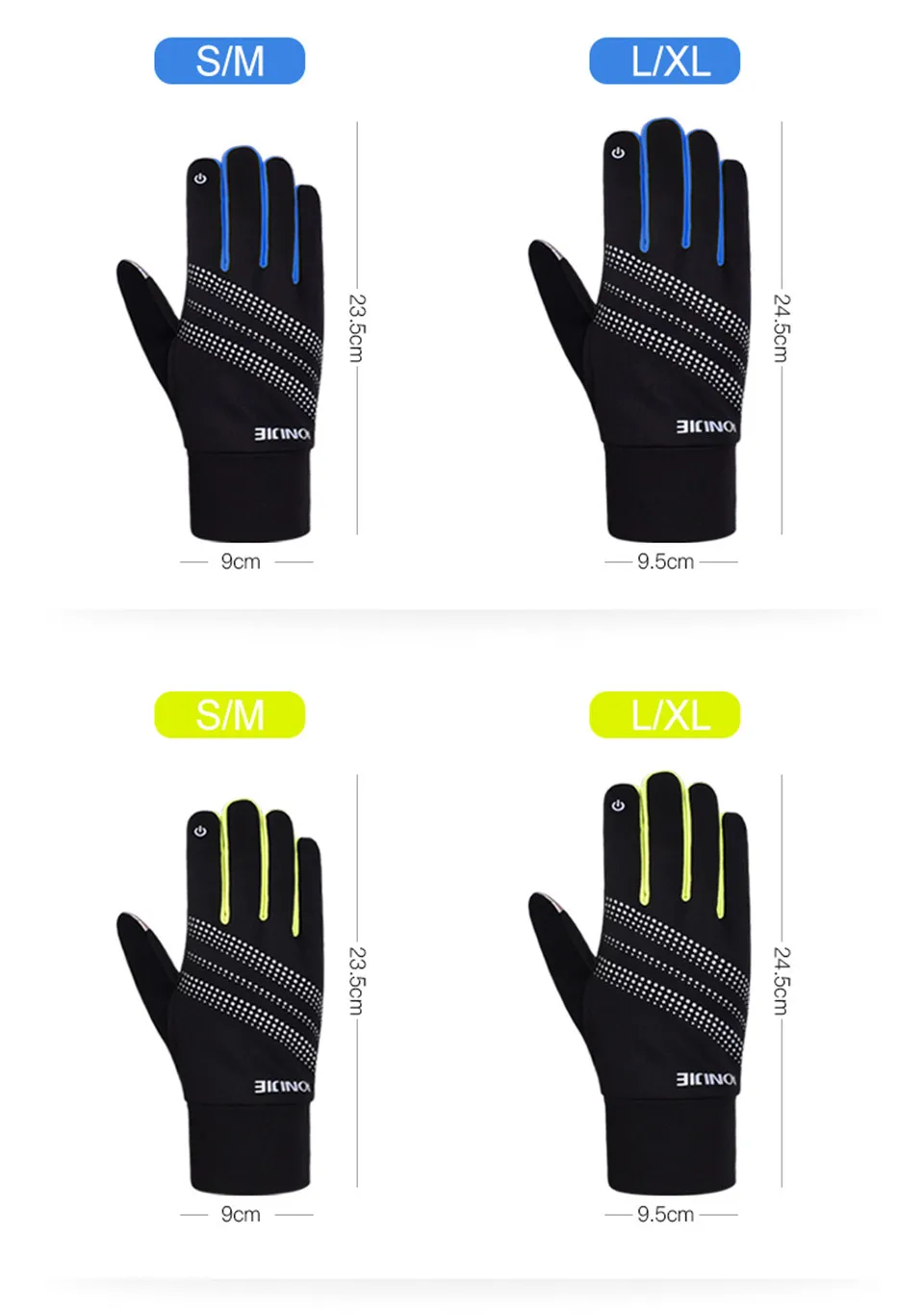 AONIJIE Спортивные перчатки холодной зимы Полный пальцев перчатки Экран touch Прихватки для мангала теплые ветрозащитные Пеший Туризм