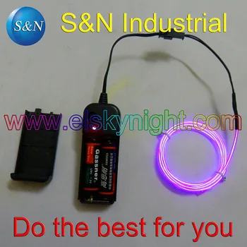 

1meter Puple el wire el strip glow rope with DC3V controller 10 color for choosing fast shipping for free