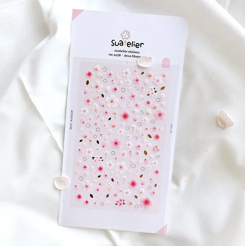 

Cherry Blossoms Gold PVC Epoxy Stickers DIY Scrapbooking Stick Label Decorative Stickers