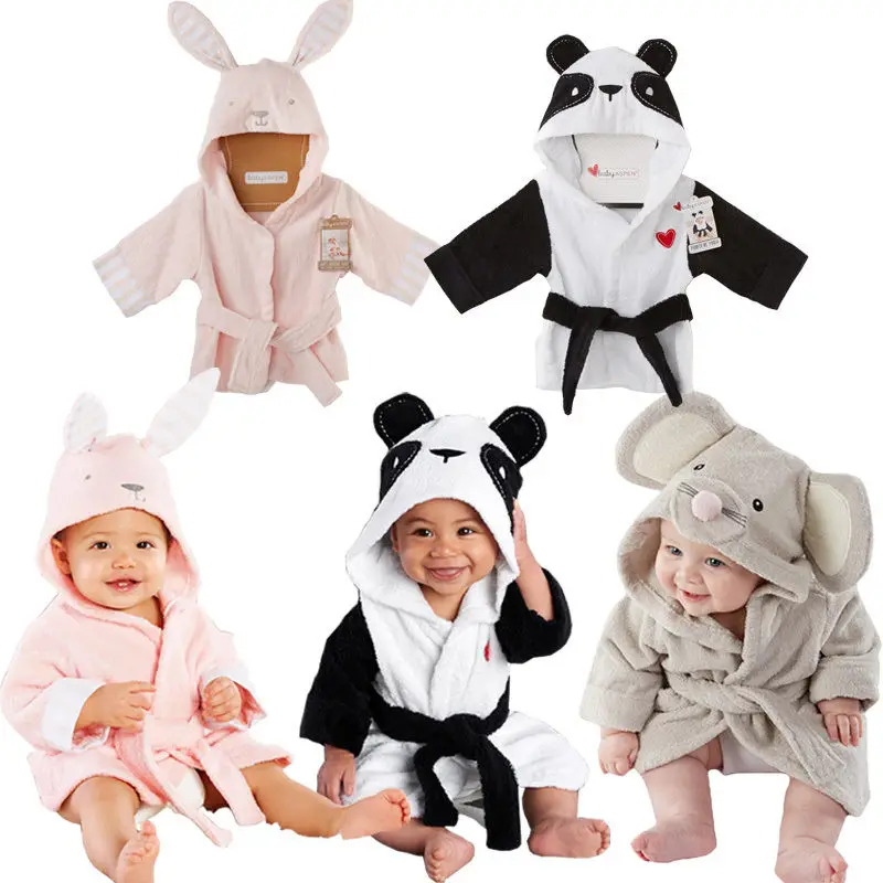 Новинка; детский банный халат; детская пижама; банный халат с пандой, мышкой, кроликом; домашняя одежда для малышей; Халат с капюшоном для мальчиков и девочек; пляжное полотенце;