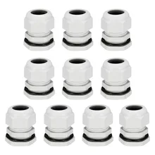 Uxcell 10 шт кабельный ввод M25/PG25 Пластик Водонепроницаемый соединений регулируемые Контргайка Для 11-18 мм/15-20 мм диаметр провода белый черный