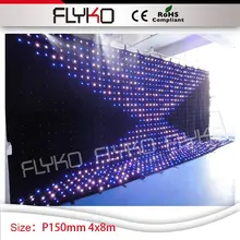 Шторы лазерное шоу света СИД P15 сценического видения Горячее предложение! супер светодиодный фонарь занавес xx видео-дисплей и формирующая листы для кровли 4 м 8 м