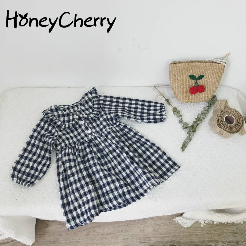 

2018 Autumn Style College Fashion New Dress Dolls Collar Baby Girl Clothes Kids Dresses For Girls Party Dresses For Girls