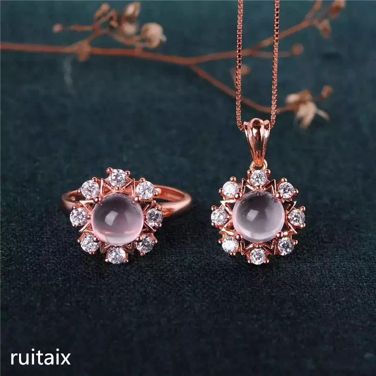 

KJJEAXCMY boutique jewels S925 silver inlay platinum rose gold hibiscus crystal lady set orchid flowers