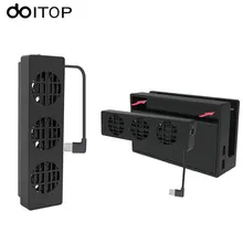 DOITOP ДЛЯ NS переключатель дока охлаждающая подставка с вентилятором База три вентилятора кулер вентилятор с регулируемой скоростью скорость охлаждающий вентилятор док-станция для переключателя NAND