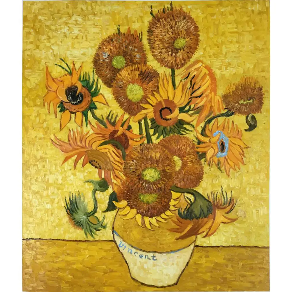 Handgemachte Gestaltete Olgemalde Blume Stillleben Vase Mit Sonnenblumen Vincent Van Gogh Reproduktion Fur Wohnzimmer Wand Dekor Framed Oil Painting Painting Floweroil Paintings Flower Aliexpress