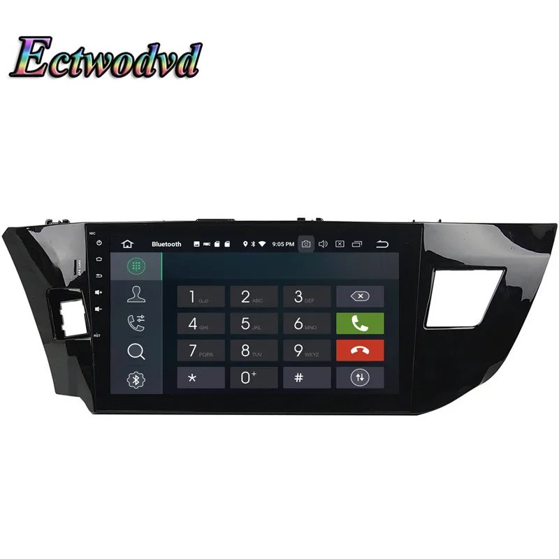 Top Ectwodvd Octa Core 4G RAM 64G ROM Android 9.0 Car Multimedia DVD Player GPS HeadUnit for Toyota Levin 2013 2014 2015 9