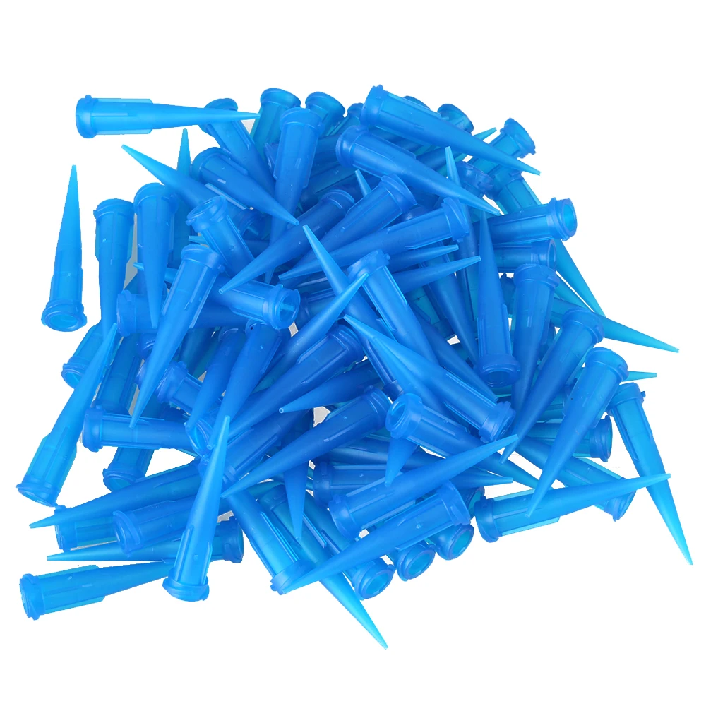 

100pcs 22 Gauge Dispensing Needle Tapered Tip TT Blunt For Glue Liquid Blue