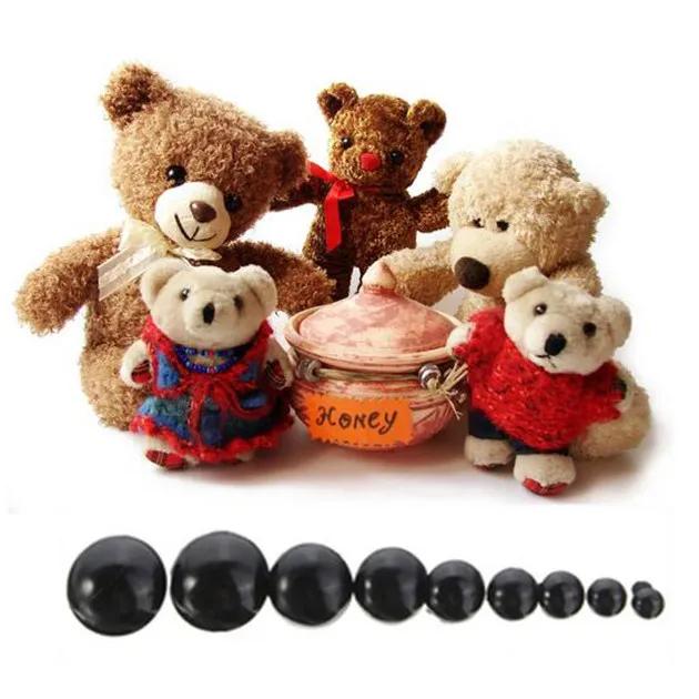 6-20mm Black Plastic Safety Eyes For Teddy Bear//Dolls//Toy Animal//Felting DIY