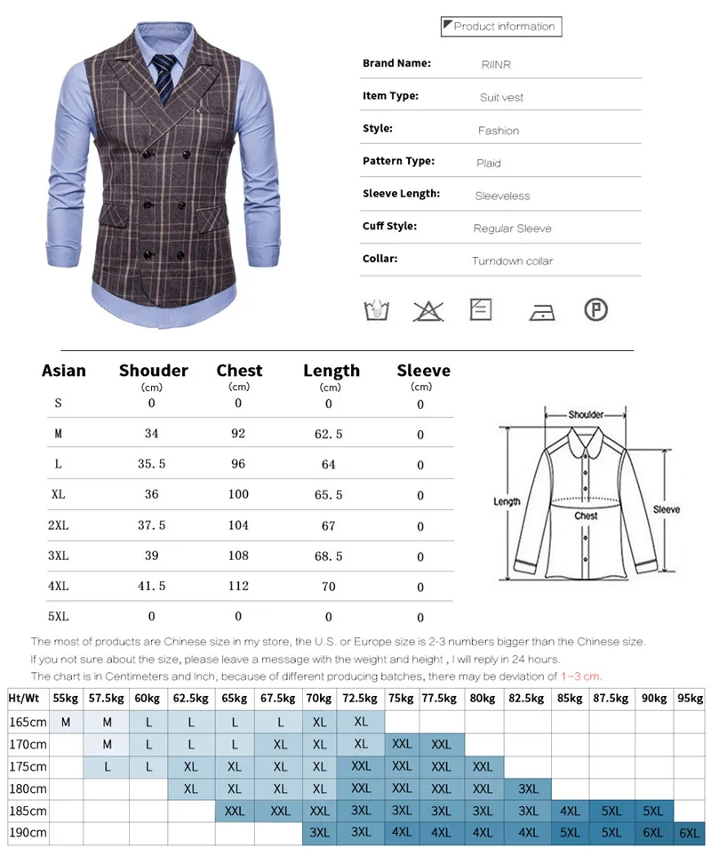 Riinr, высококачественный двубортный жилет, мужской жилет, жилет, деловой пиджак, мужская мода, весна, осень, размера плюс, жилет