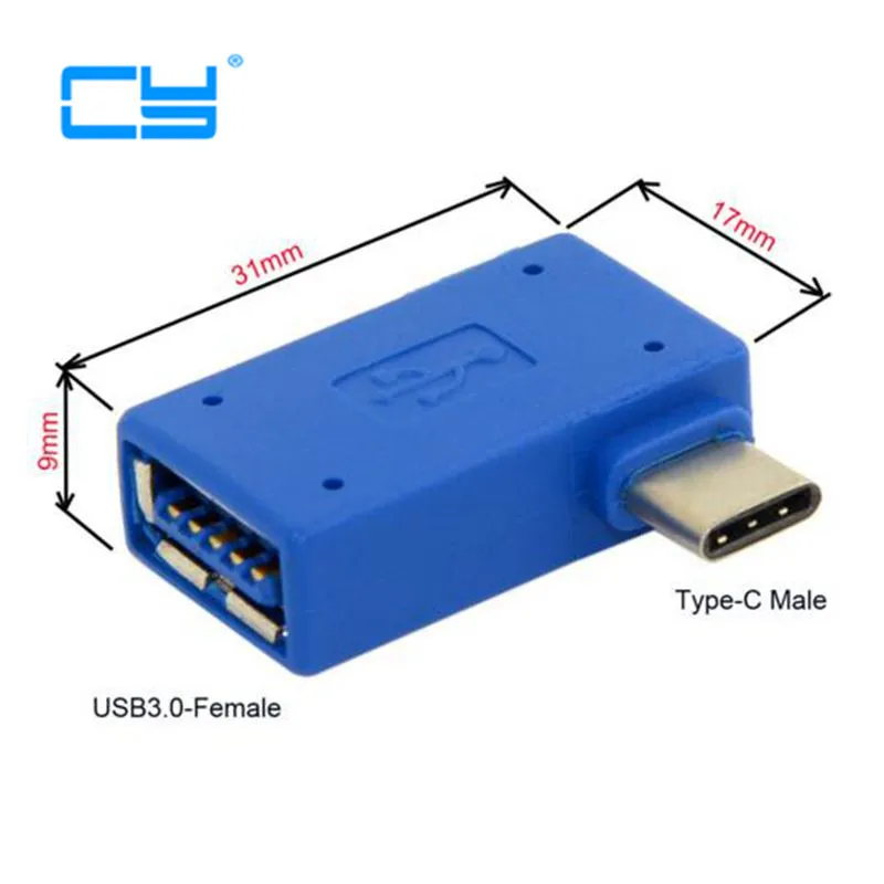 10pcsUSB-C Тип C USB2.0 Женский OTG адаптер Разъем 90 градусов прямоугольный налокотник
